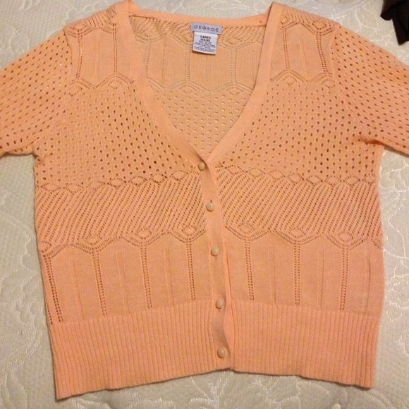 Apricot knitted cardigan sweater