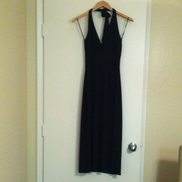 Black halter dress