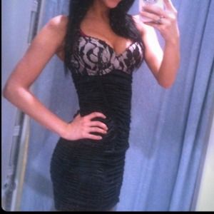 Sexy Black Scrunch Dress