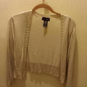 Gold and cream crop cardigan