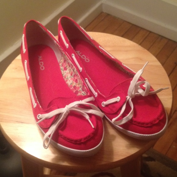 Aldo red canvas shoes