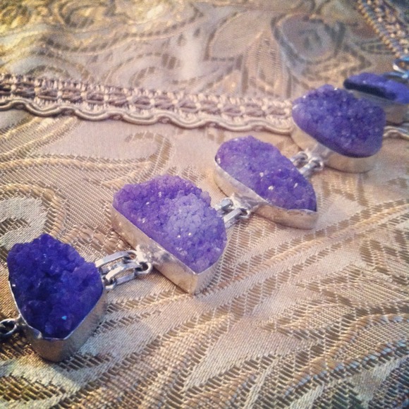 Maleficent drusy quarts bracelet
