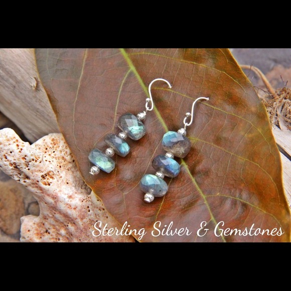 Sterling Silver and Labradorite earrings.