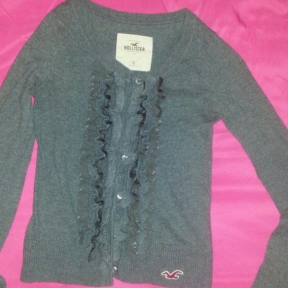 Hollister Jackets & Blazers - Grey Button up Cardigan