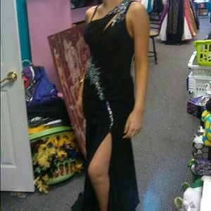 Black gem prom dress