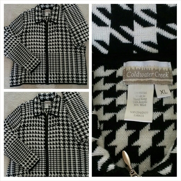 Black & White Zip-Up Sweater