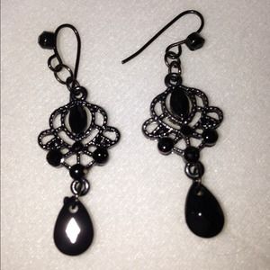 Black crystal earrings