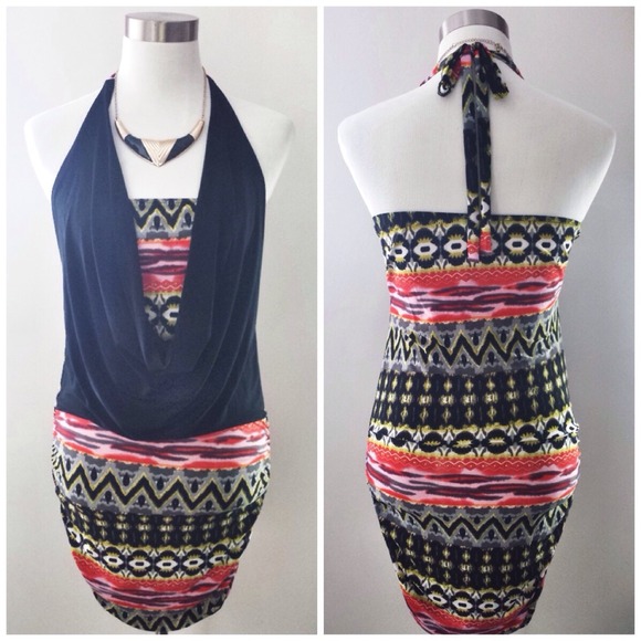 Dresses & Skirts - Sale Ends 8/18! Tribal Print Halter Bodycon Dress