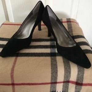 AK Anne Klein New Black and Brown suede heels.