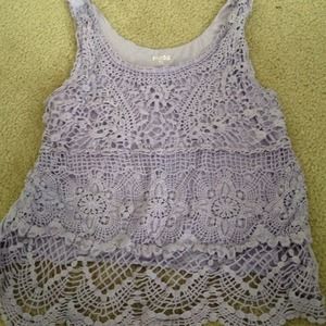 Mudd light purple lace tank top