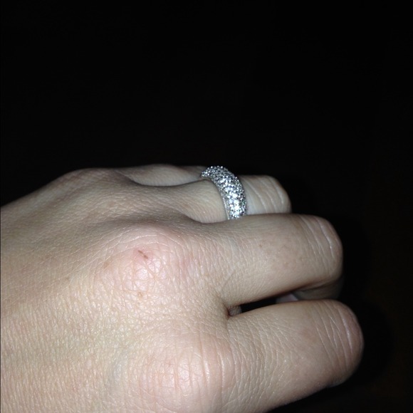 Pave topped silver ring - Picture 1 of 2