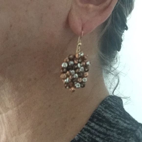 Bronze and Silver 💯% HANDMADE Earrings - Picture 2 of 2