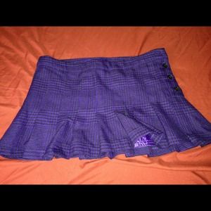Purple pleated short skirt
