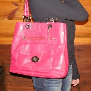 Coach, deep rose, leather handbag
