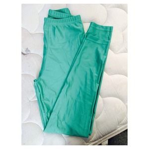 American apparel green shiny leggings