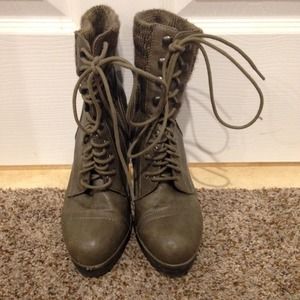 Target combat boot wedged heels