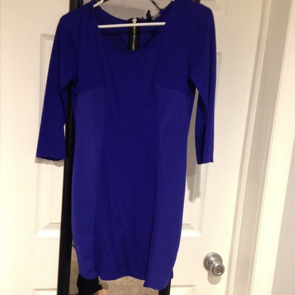 Blue Body Con Dress w Zipper HM
