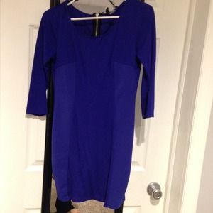 Blue Body Con Dress w Zipper HM