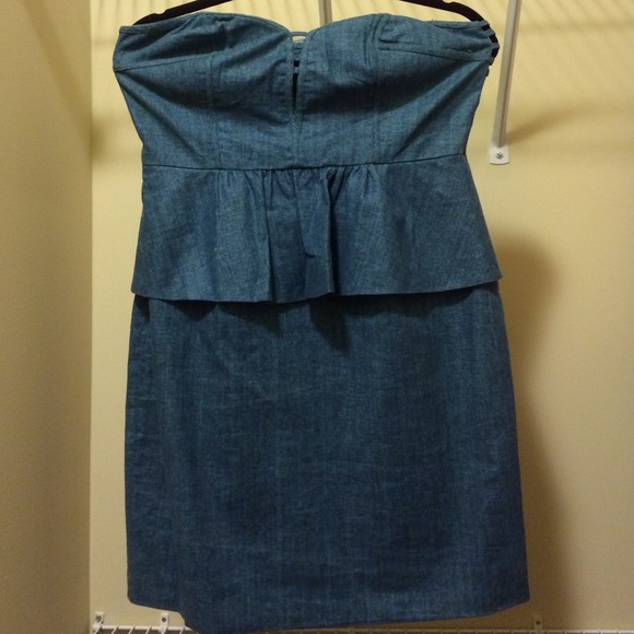 Stylish blue peplum tube dress - Picture 1 of 2