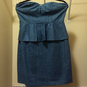 Stylish blue peplum tube dress