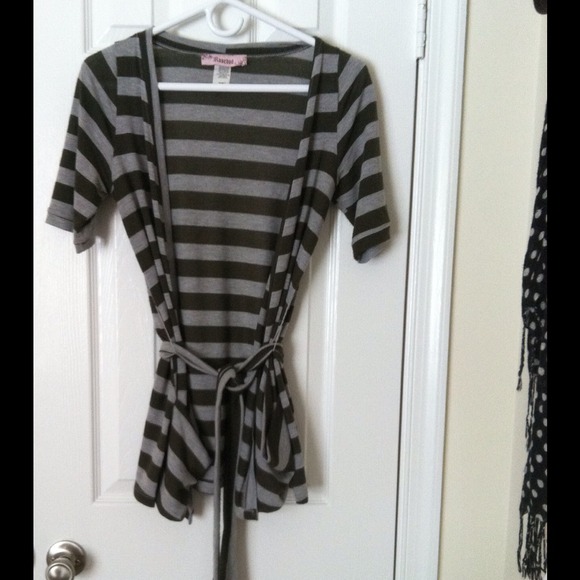 Stripe, Short Sleeve Cardigan