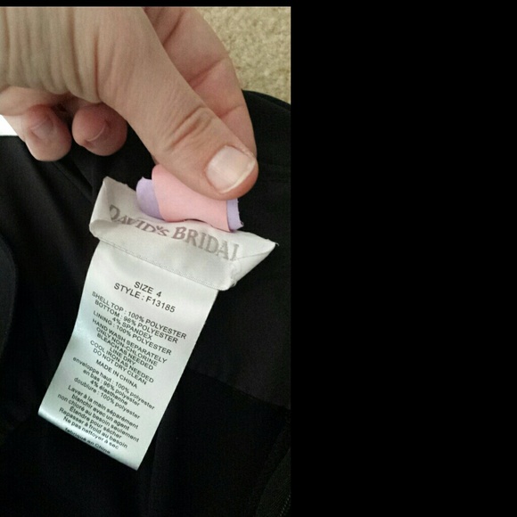 David's Bridal Black Shoudler Dress - Picture 3 of 3