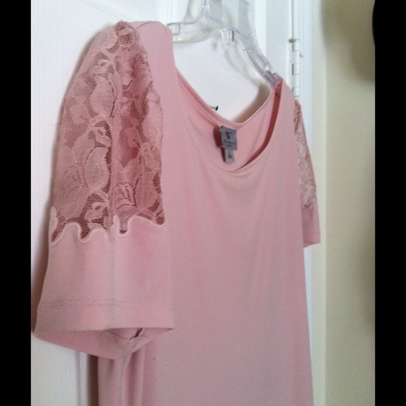Pink Shoulder Lace Blouse