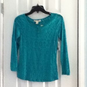 Poly cotton green top.
