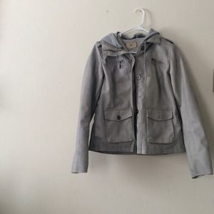 Gray leather jacket
