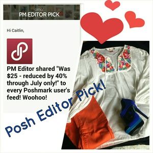 Colorful embroidered linen blouse