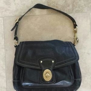 Authentic leather Coach saddle handbag