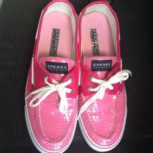 Sold!Pink Sequin Sperry Top Sider