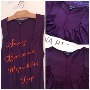 Sexy ruched eggplant colored Banana Republic top