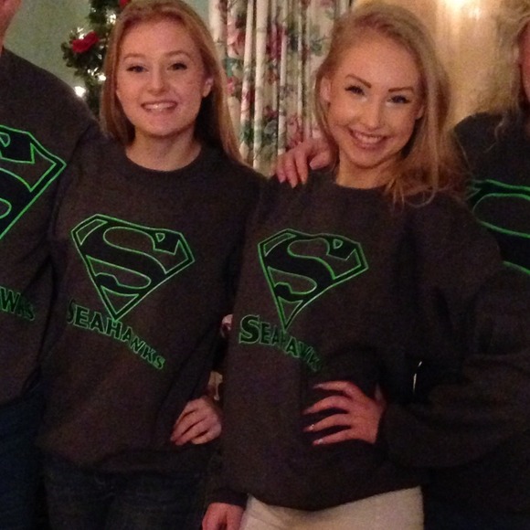 CUSTOM SEATTLE SEAHAWK SWEATSHIRT - Picture 2 of 3