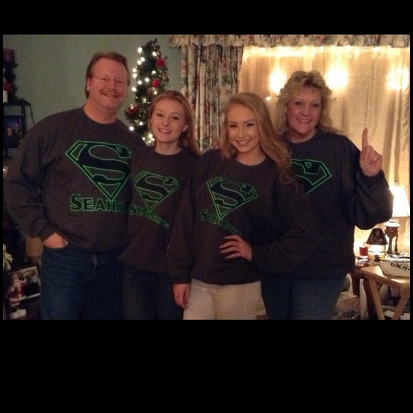 CUSTOM SEATTLE SEAHAWK SWEATSHIRT - Picture 3 of 3