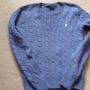 BEAUTIFUL RALPH LAUREN V NECK COTTON CABLE SWEATER