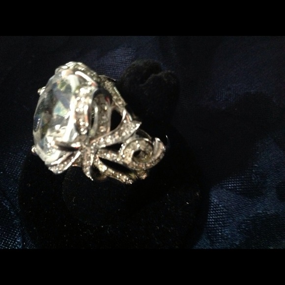 Genuine clear huge quartz and sterling