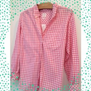 Pink/white gingham print Gap button down