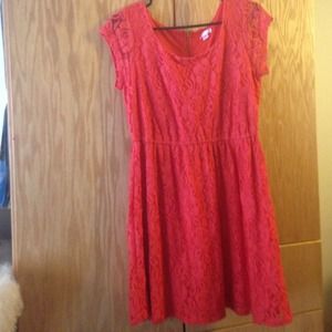 Red lace dress