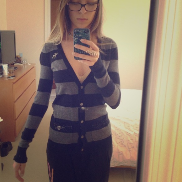 A&F Striped Cardigan