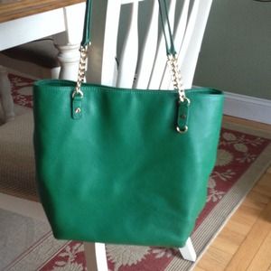 Michael Kors green leather