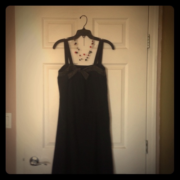Black Sun Dress with front tie Bow - Picture 1 of 1