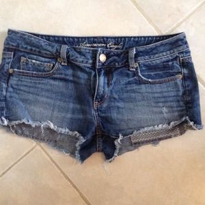 Frayed American Eagle denim shorts