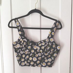 Daisy Printed Bustier Crop Top