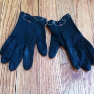Vintage black cotton gloves