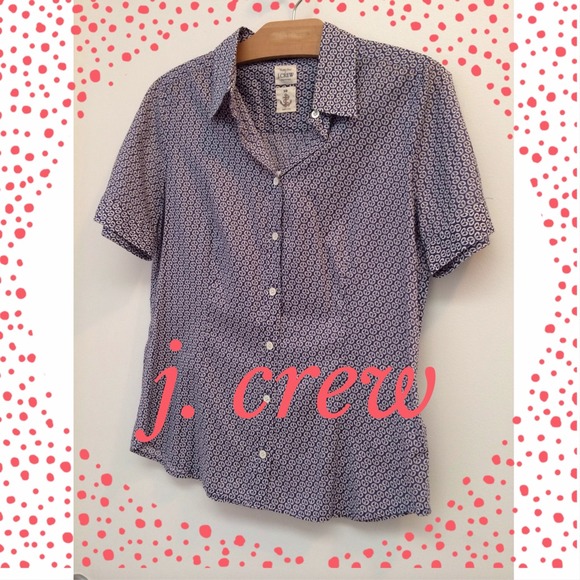 Super cute blue and white J. Crew button down top.
