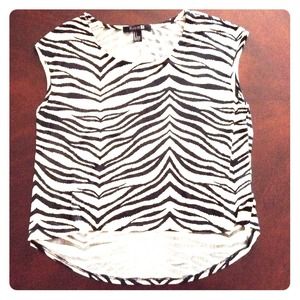 Black and white zebra print top