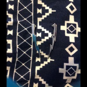 Silver Lightning Bolt Earrings