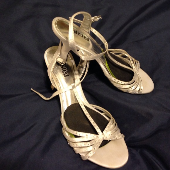 Silver strap heels