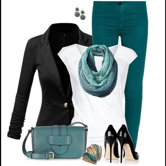 Denim - Teal colored skinnies